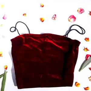 Brand New!!Burgundy Velvet Crop Top